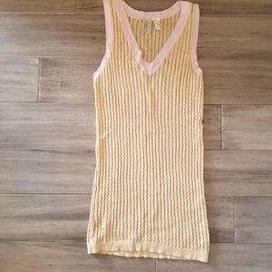 IISLI brand cream and pink cable knit tunic